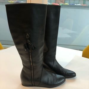 Stuart Weitzman Hidden Wedge Leather Boots